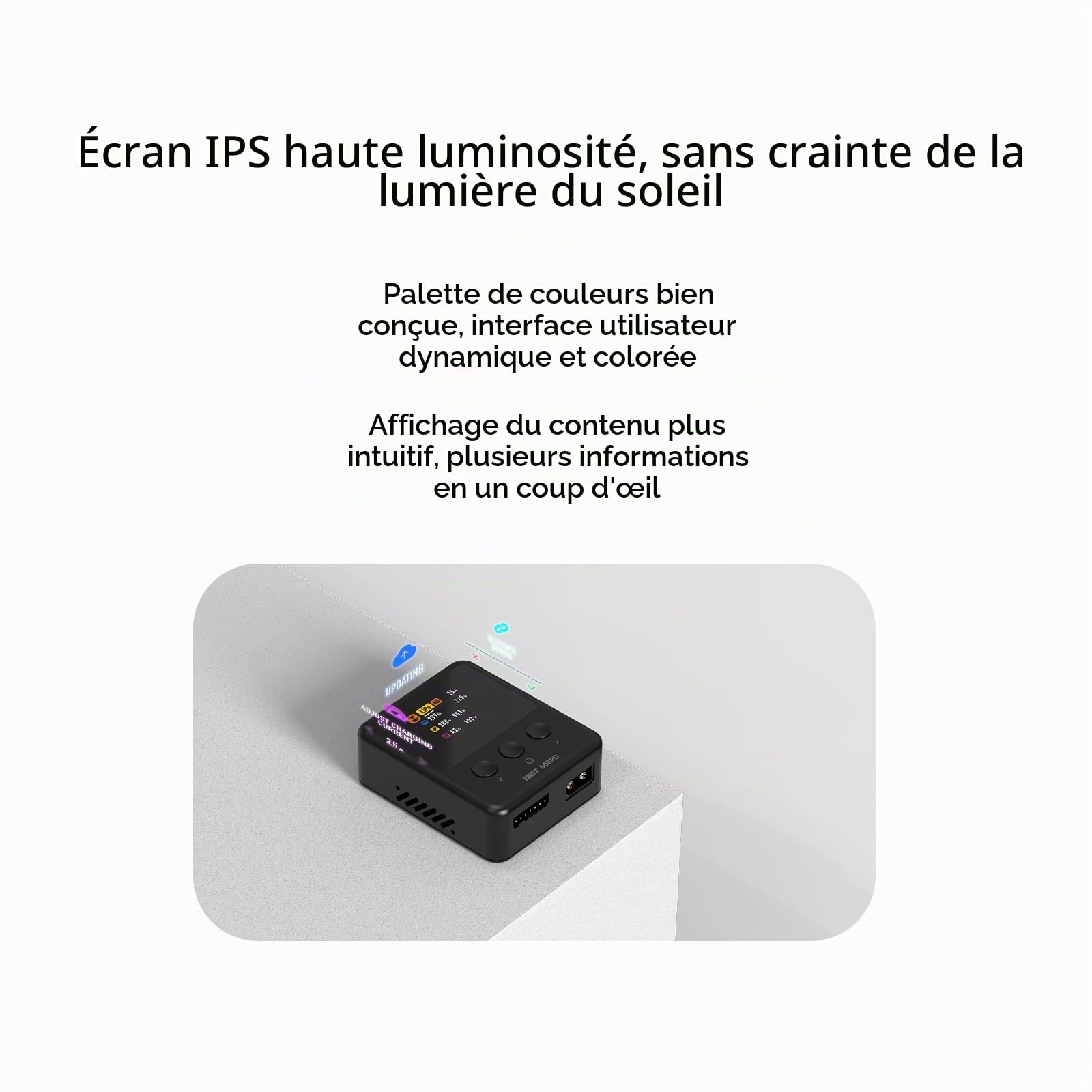 ISDT 608PD Lipo Chargeur DC 240 W/10 A USB C 100 W/5 A Smart Digital Chargeur pour batteries RC, décharge d'équilibre universelle pour batteries LiFe/Lilon/LiPo/LiHV (1-6S), NiMH (1-16S), Pb (1-12S)