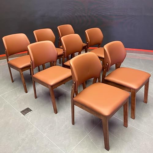 Miniatura 8 de YVYKFZD Juego de sillas de comedor de madera, silla de comedor de cuero, sillas de cocina tapizadas con respaldo curvo, silla de sala de estar sin