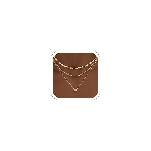 WomenGifts Layered Gold Necklaces for Women, 14K Gold Sterling Silver Plated Dainty Pendant Necklace Set Non Tarnish, Chunky Stackable Cuban Chain Choker, Trendy Birthstone Vacation Jewelry Gift