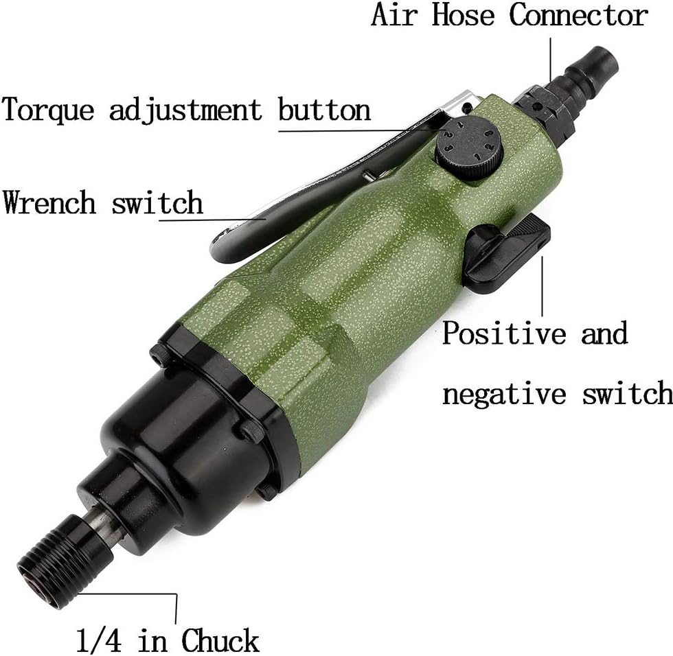 1/4-Inch Pneumatic Air Powered Screwdriver, 8H Air Torgue Screwdriver with Bit, 8500rpm | M6-M8 Screw Capacity | 30N.m Torque