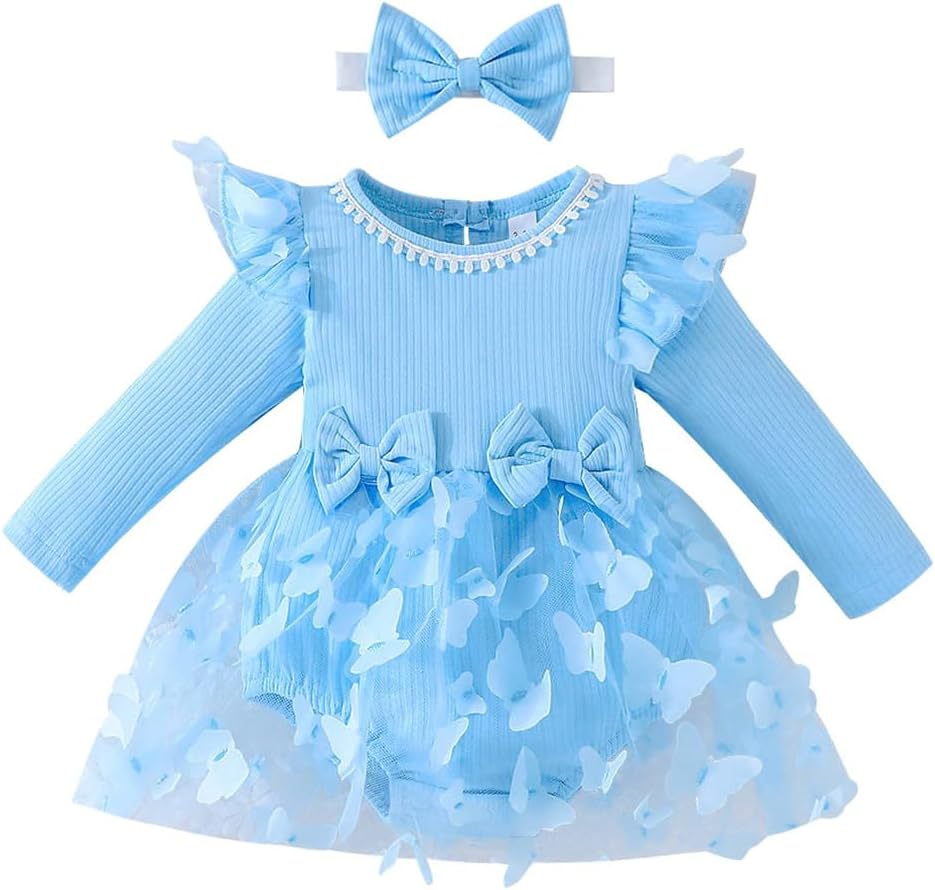 IDOPIP Baby Girls Butterfly Tutu Dress Long Sleeve Kuwait Ubuy