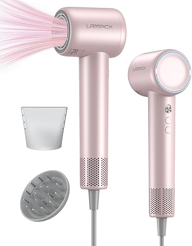 Miniatura 1 de Secador de pelo, 150000 RPM con iones negativos de 1,640.4 ft, secador de pelo iónico ligero de viaje con difusor magnético y boquilla para secado