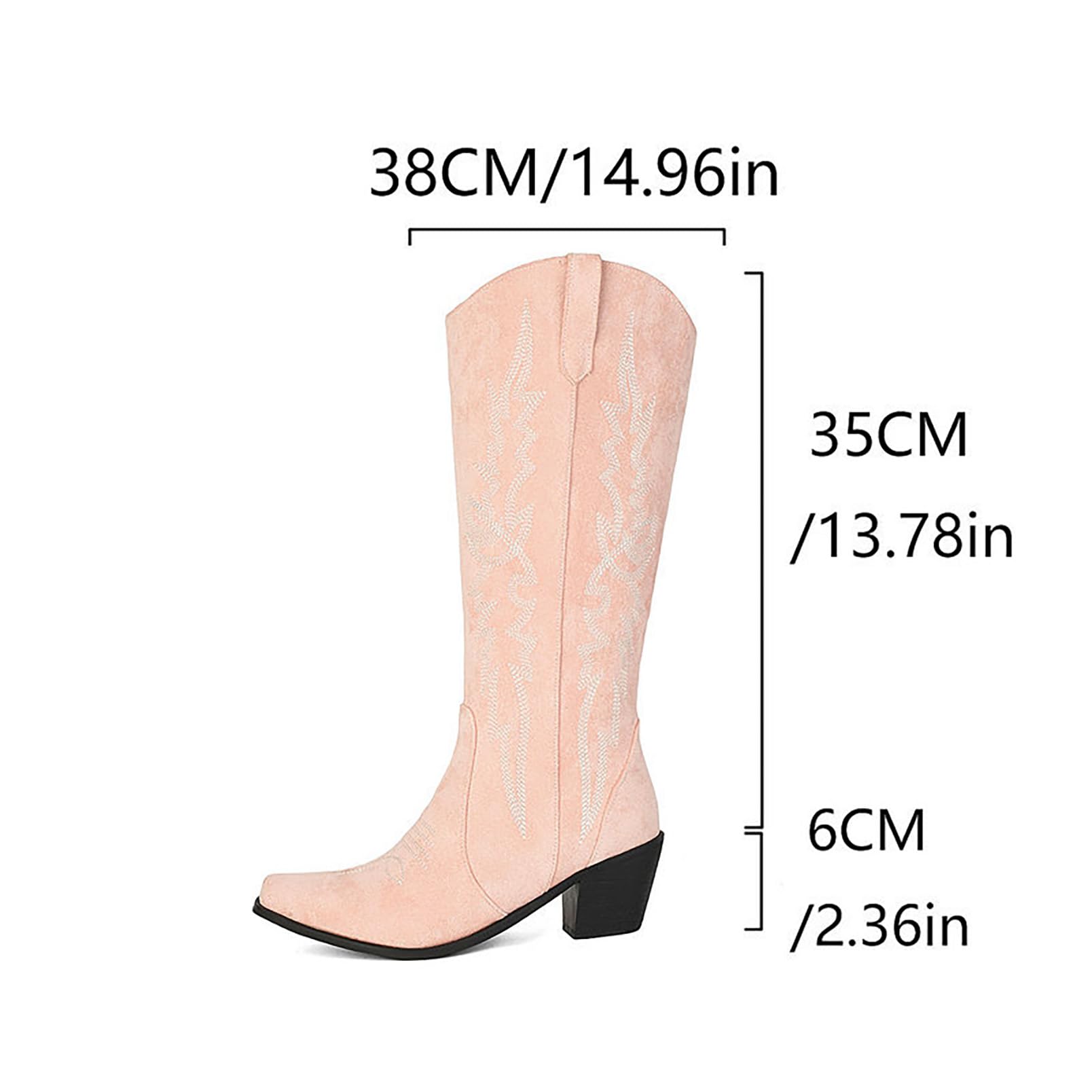 Generico Stivali Donna Alti Ginocchio Moda Casual Tacco Blocco Scarpe PU