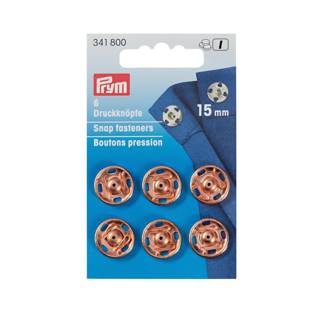 Prym - Sew-on Brass Rose Gold (15mm) Snap Fasteners - 1 Unit
