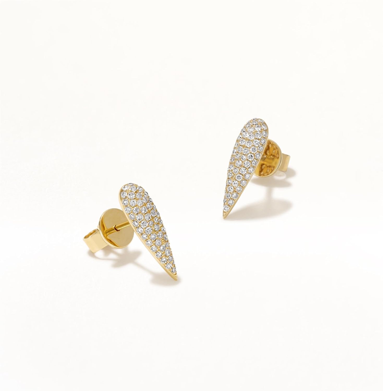 Women 14K White, Yellow, Rose Gold 0.42Ct Round Diamond Pear Stud Earrings (GH Color, SI1 Clarity)