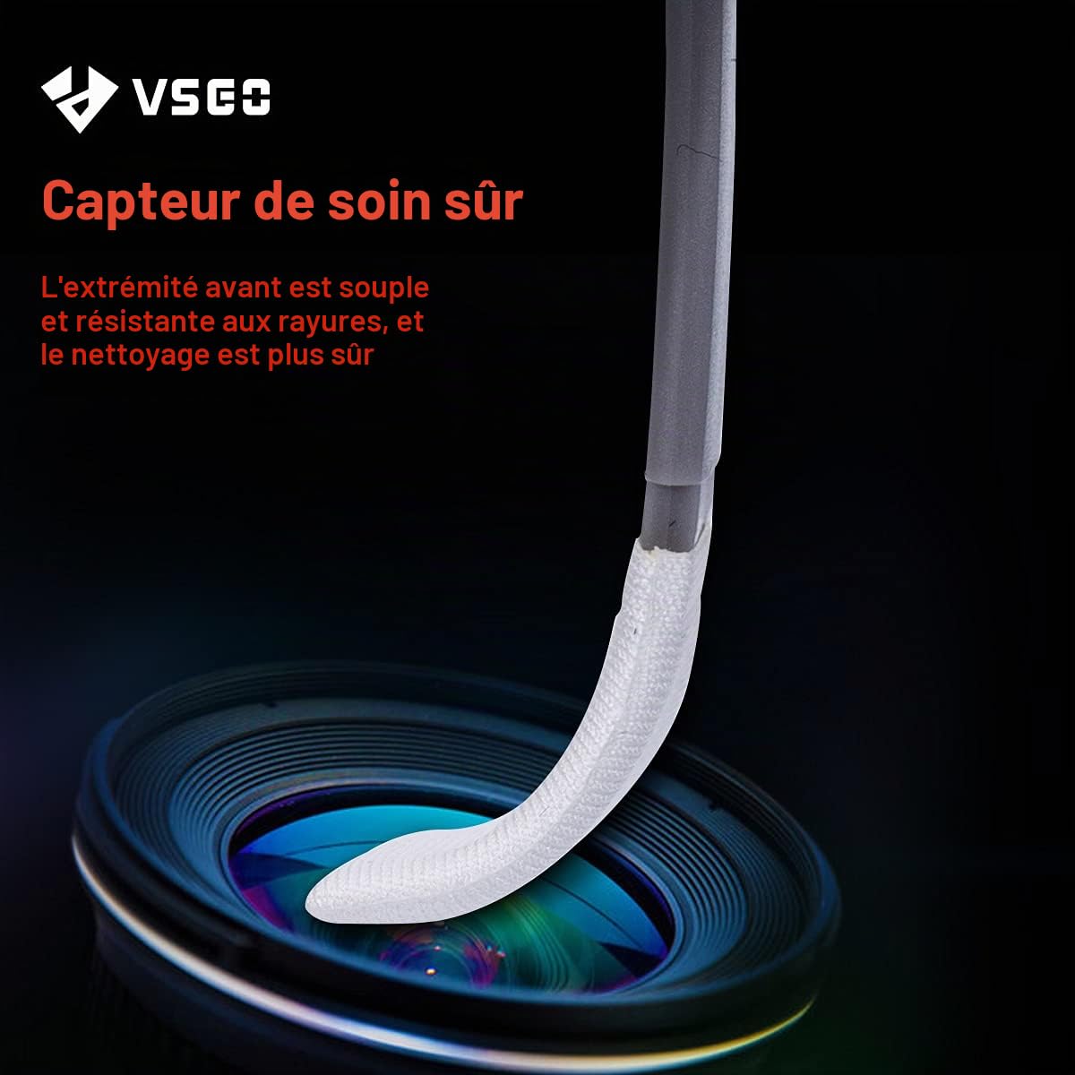 VSGO VS-S04E Kit de nettoyage de capteur d'appareil photo sans miroir pour appareils photo de format moyen, 12 tampons CMOS 34 mm et 10 ml de nettoyant inclus