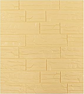 WZhen Juego de 10 pegatinas de pared de ladrillo 3D para decoración del hogar, color amarillo