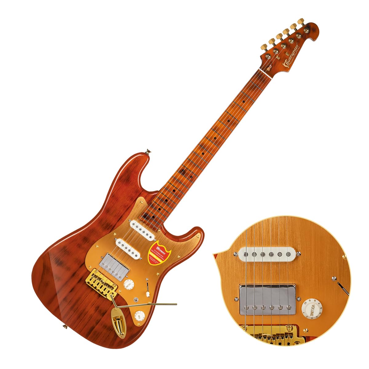 Amazon.com: Bullfighter Electric Guitar with Tiger Stripe Flamed