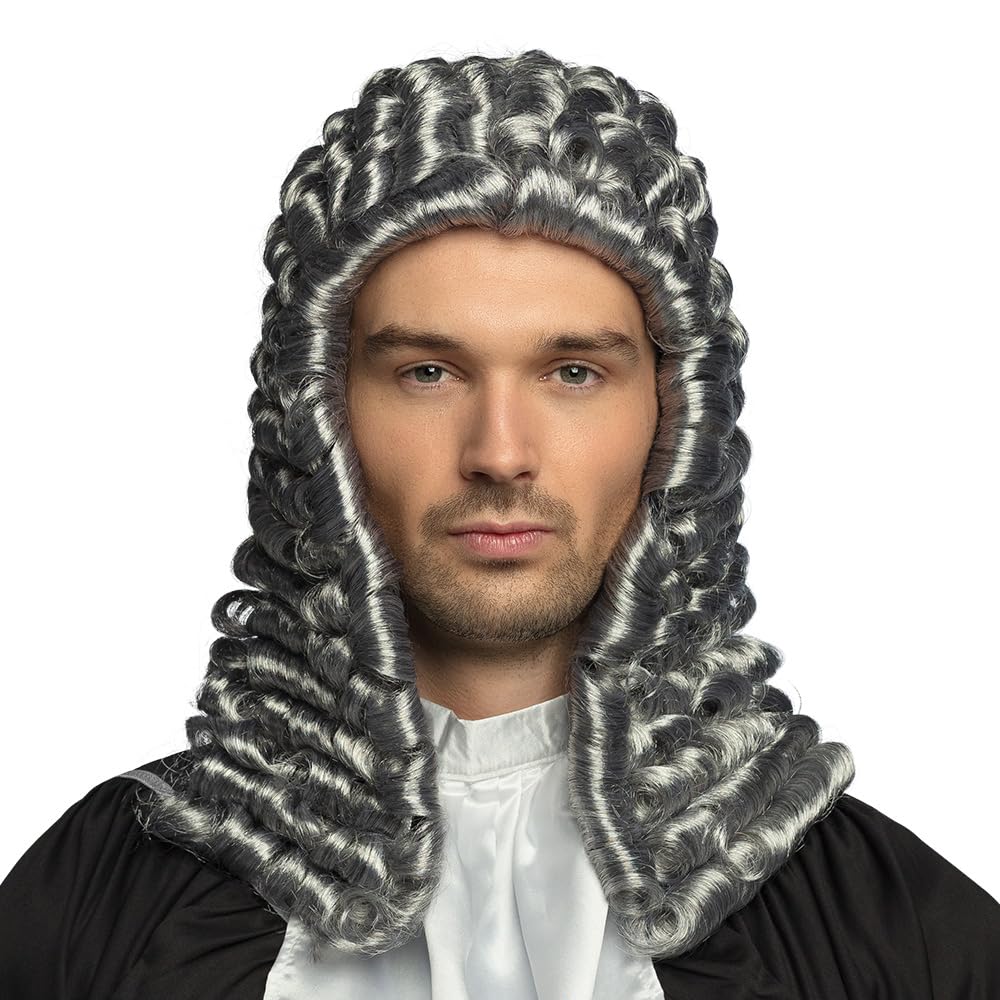 Boland Mens Grey Judge Wig Court Fancy Dress Up Nineteenth Century Historical Fancy Dress Adult One Size, Gris - Image 2