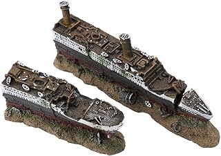 Titanic Lost Wrecked, Decoração de Aquário, Tanque de Peixes Criativo, Barco, Navio, Navio Afundado, Decoração, Ornamento, Ornamentos, Naufrágio