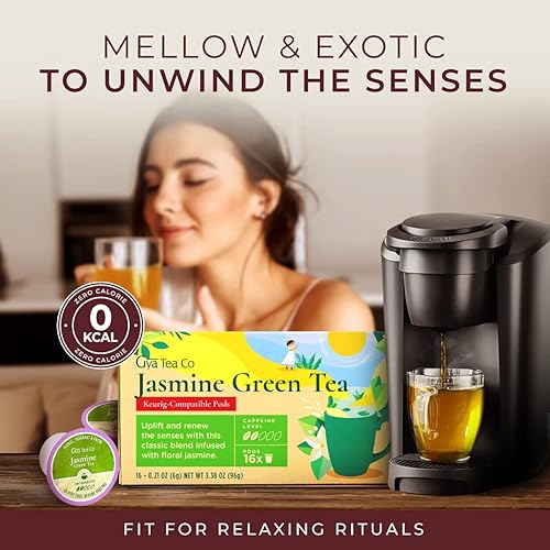 Miniatura 2 de Gya Tea Co Cápsulas de té verde jazmín K Cups y Earl Grey Tea K Cups paquete variado para Keurig 2.0 y 1.0