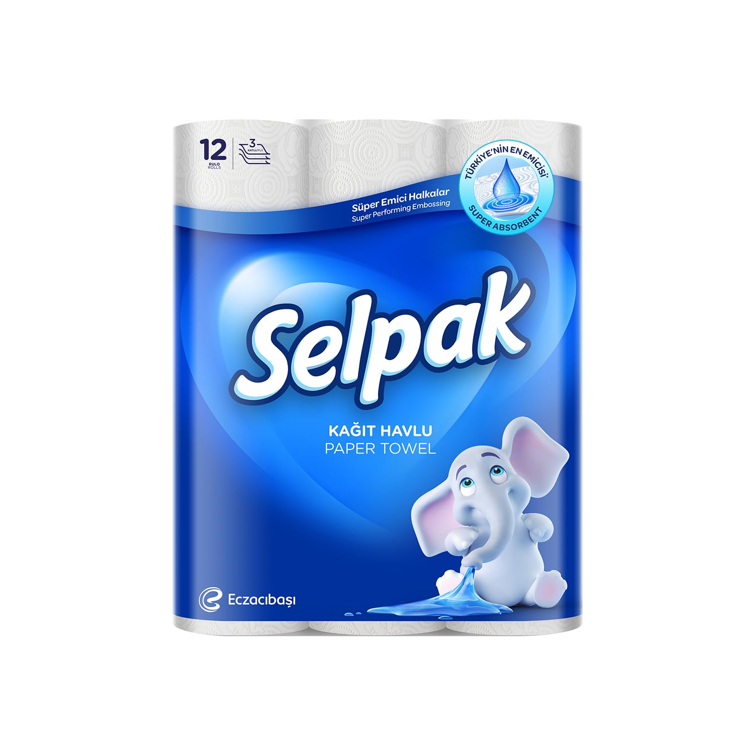 Selpak3 Ply Kitchen Paper Towel 12 Rolls 80 Sheets