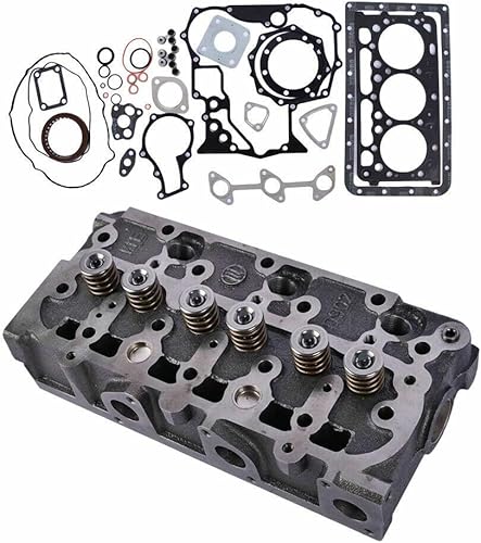 CNCEST Culata completa con muelle de válvulas y kit completo de juntas para motor Kubota D902 RTV900, 1G962-03045, 1G962-03046, 1G962-03042,