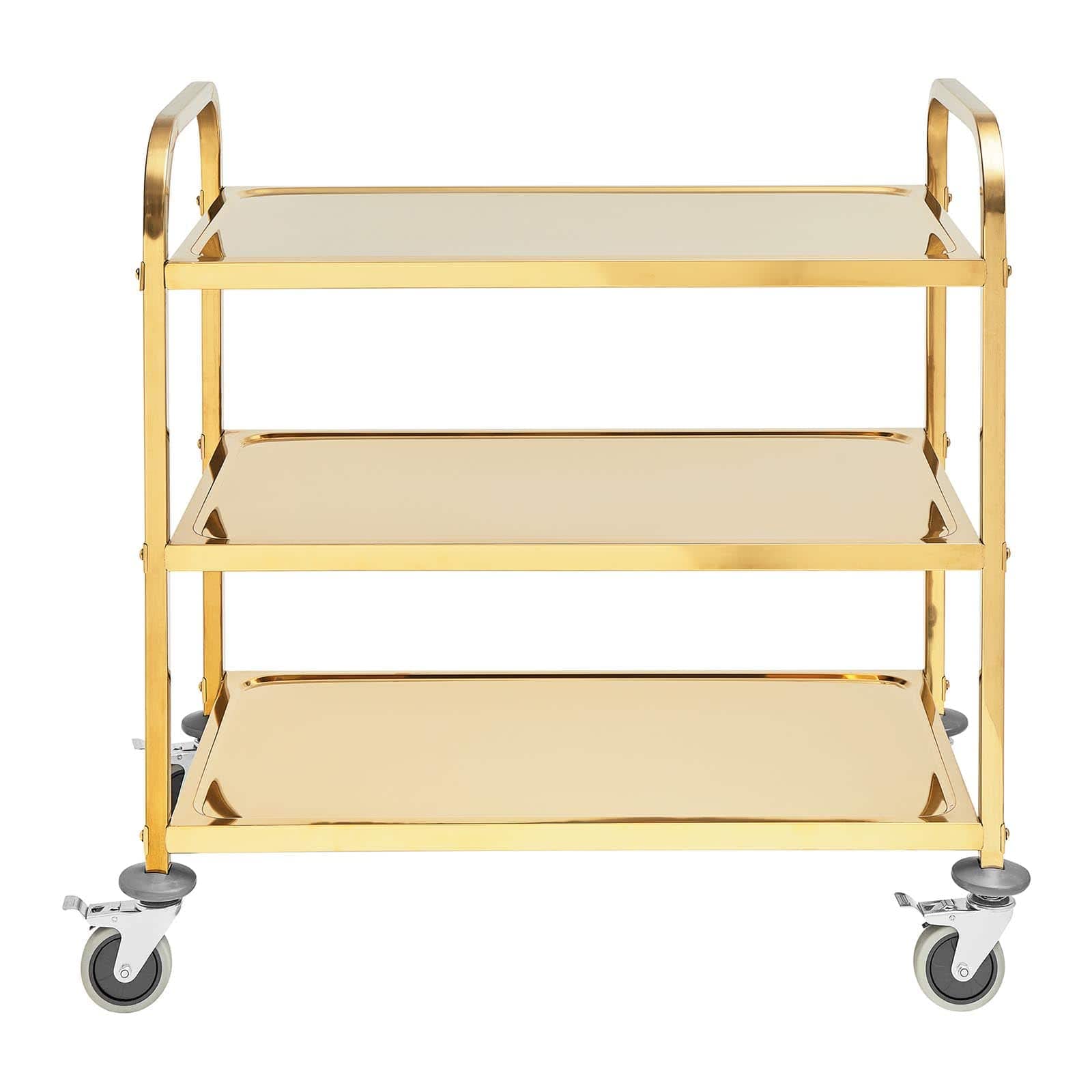 Royal Catering Carrello di Servizio RCSW 3.1G (3 ripiani, fino a 300 kg, ripiani: 89,5 x 49,5 cm)