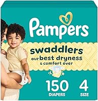 Vista 27 de Pampers Pañales Swaddlers, talla 3 (13-26 libras), 136 unidades, absorbentes, mantiene al bebé seco y cómodo, pañal desechable seguro para la piel