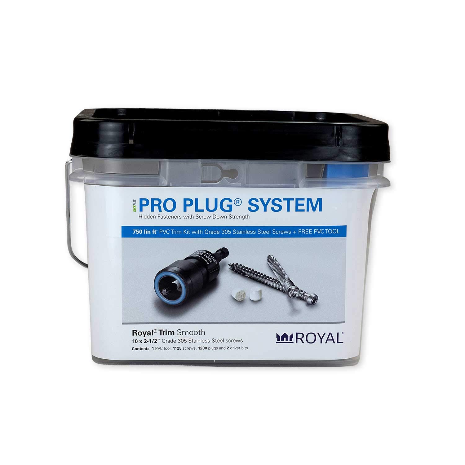 Starborn Pro Plug System for Royal S4S Trim - 750 Linear Feet Royal S4S Trimboard Smooth Color 305 Stainless Steel #10 x 2-1/2