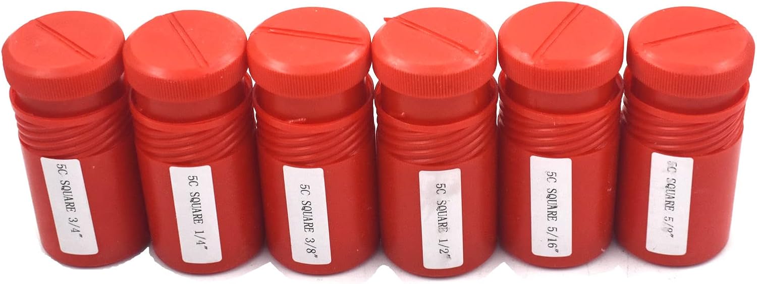6-Pack 5C Square Collet Set 1/4,5/16,3/8,1/2,5/8,3/4