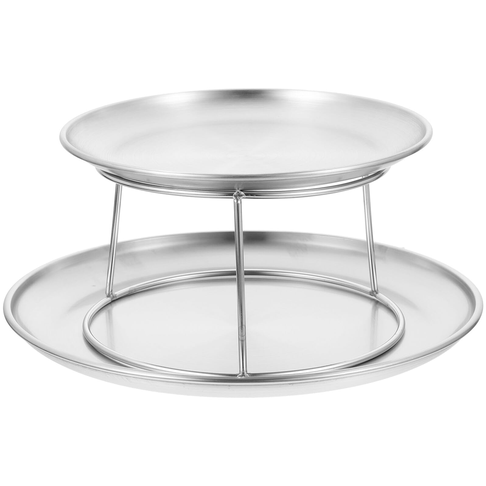 ULTECHNOVO Vassoio a Doppio Strato in Acciaio Inossidabile Porta Dolci Riutilizzabile e Decorativo Elegante e Semplice per Tavola Dessert per Feste e Ringraziamenti