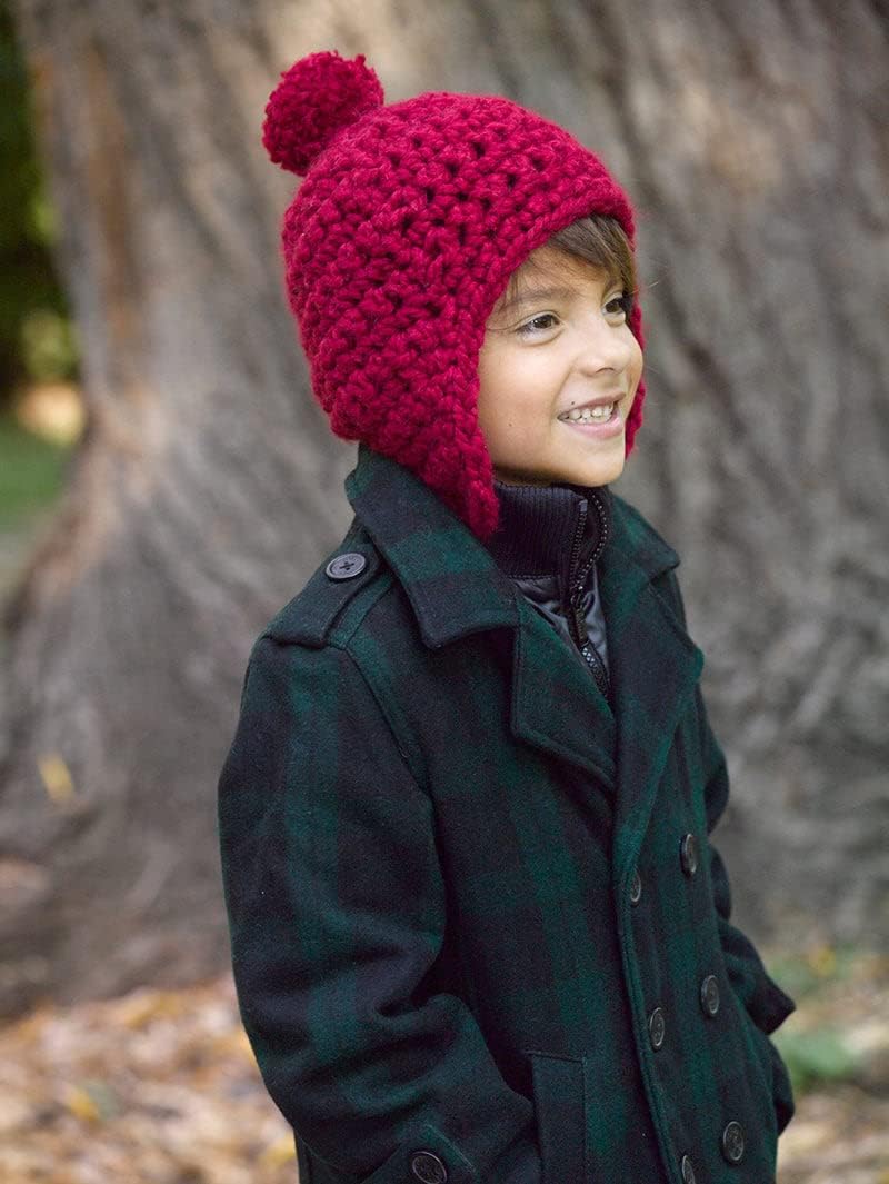 Lion Brand Wool-Ease Thick & Quick Yarn - 3 Pack with Pattern Cards in Color - 640-138 (Cranberry)