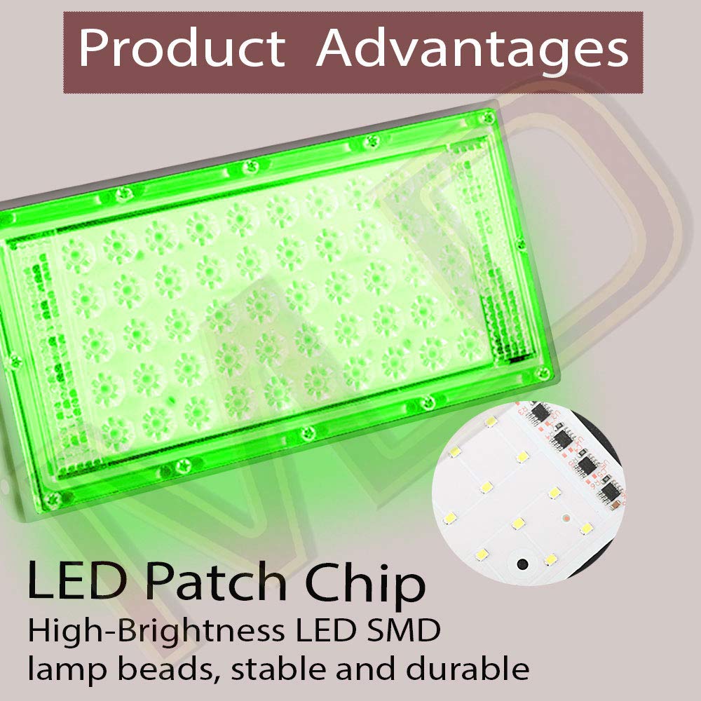 MLD 10 watt Led Brick flood focus Light for 50LED base IP65 outdoor indoor Waterproof with Green Lamp - 10W 220V AC Pack of 5 3