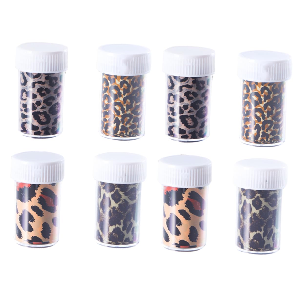 FRCOLOR 3 Pezzi 8 Set Di Adesivi Per Nail Art Con Motivo Leopardato 8 Bottiglie Di Adesivi Per Unghie Per Manicure E Decalcomanie Per Unghie