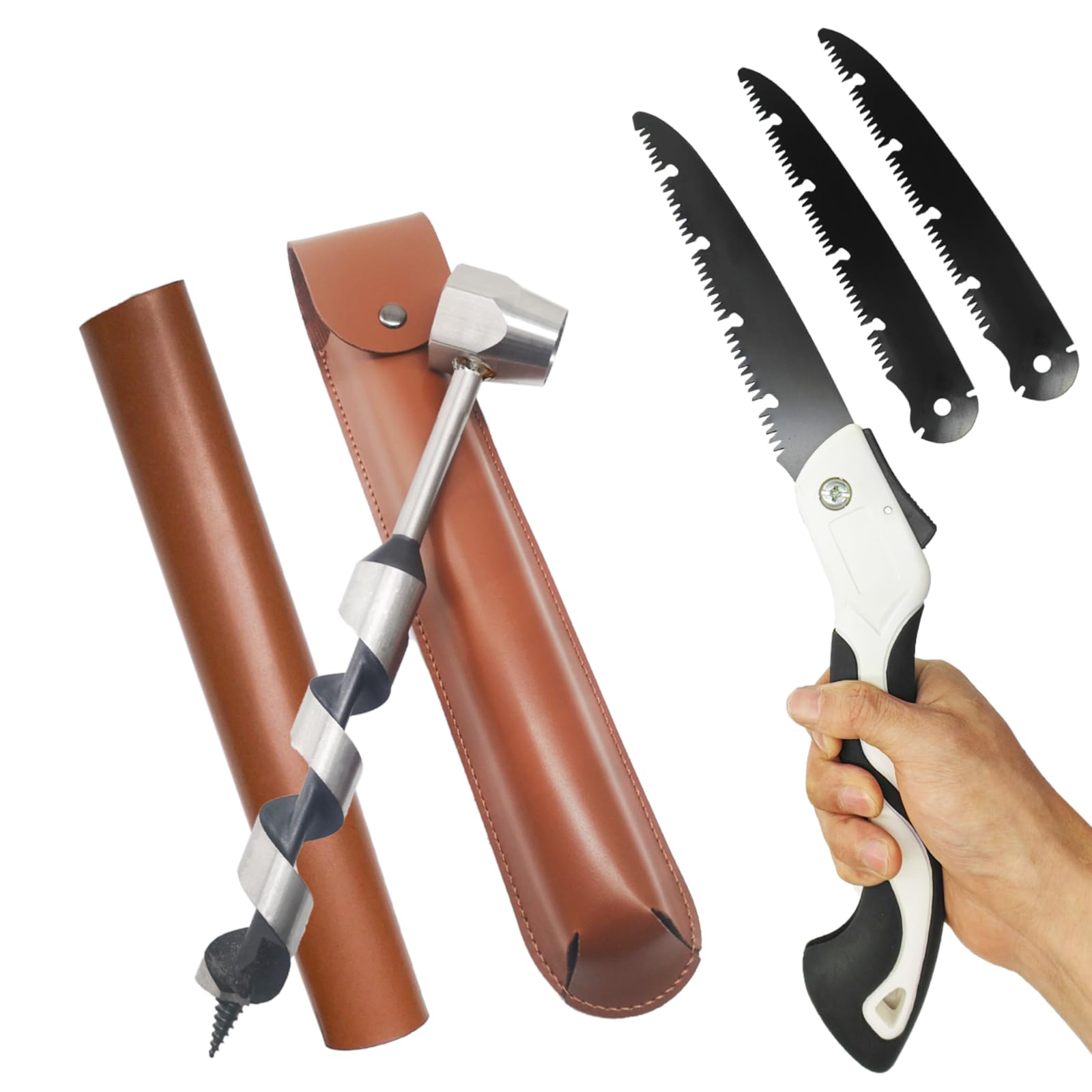 Hand Auger Wood Drill, Upgrade Welds Bushcraft Auger w/ Sharp Scottish Eye,  Survival Tools for Bushcraft Projects/ Camping/Outdoors, 1*10inch Settlers