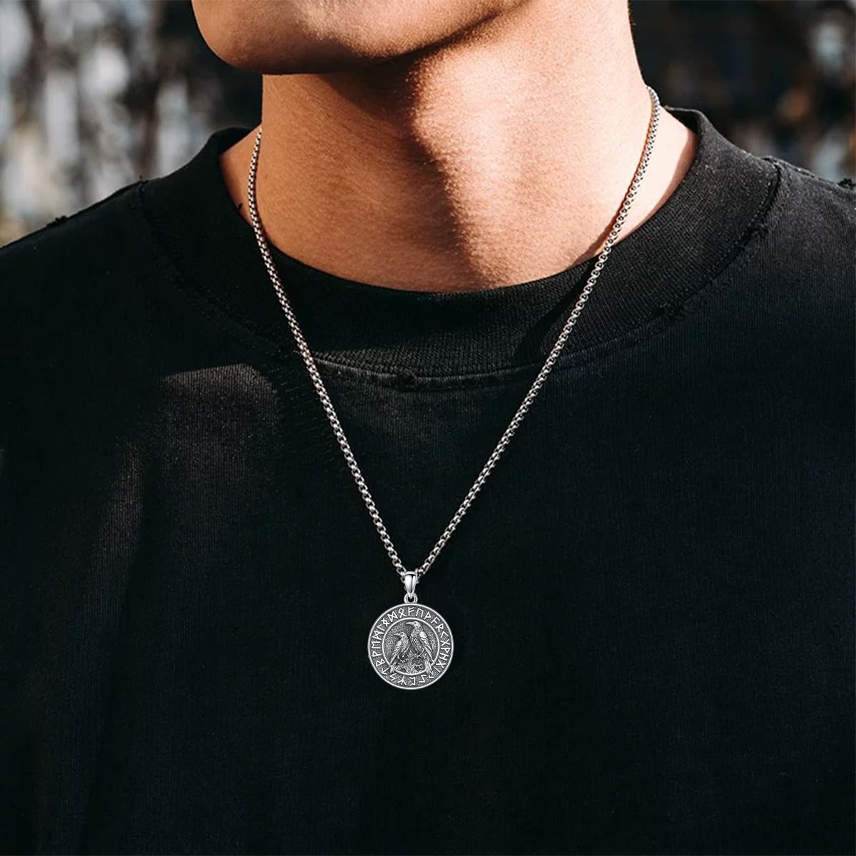 Wikinger Halskette für Herren Damen 925 Sterling Silber Viking Nordisch Schmuck Geschenk für Männer Frauen