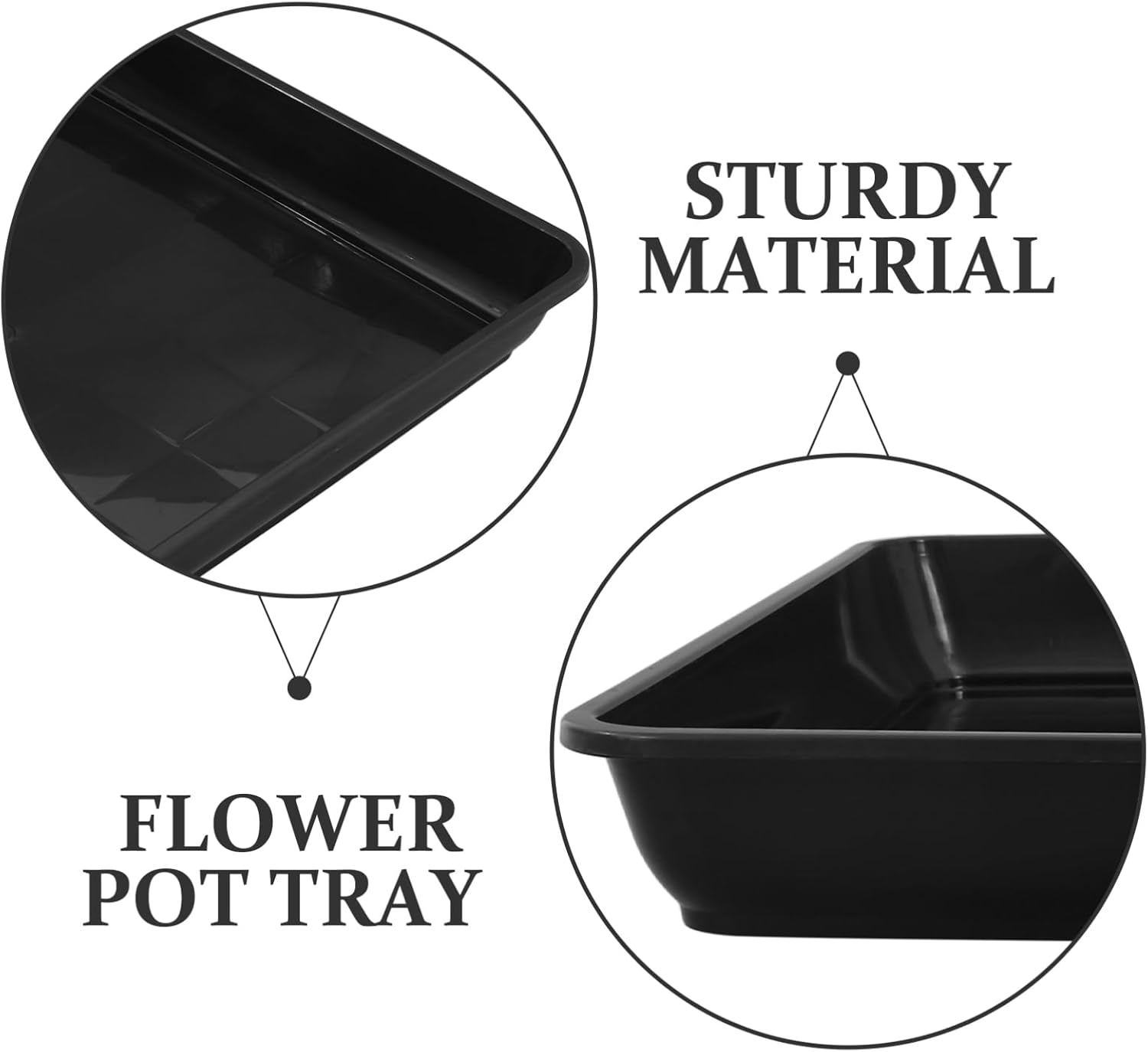 2Pcs Square Plant Saucers Durable Flower Pot Drip Trays Water Catcher for Use Prevents Leaks Keeps Floors with All Pot Colors