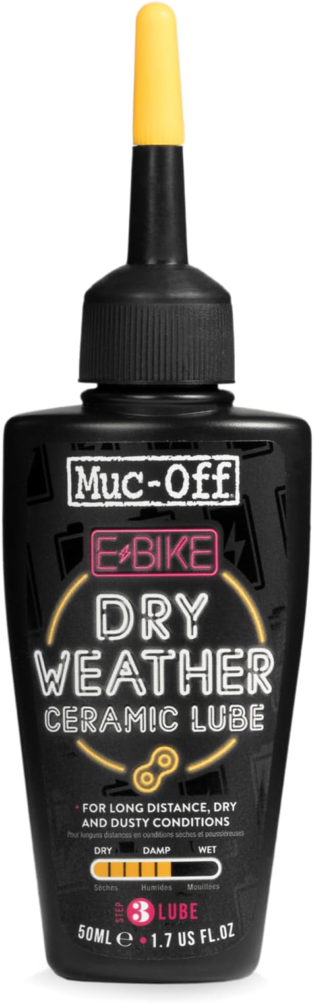 eBike Dry Chain Lube, 50ml - Bike Lube, Bike Chain Oil, Chain Wax for Dry Weather Conditions - Bike Lubricant for Electric Bikes, Black
