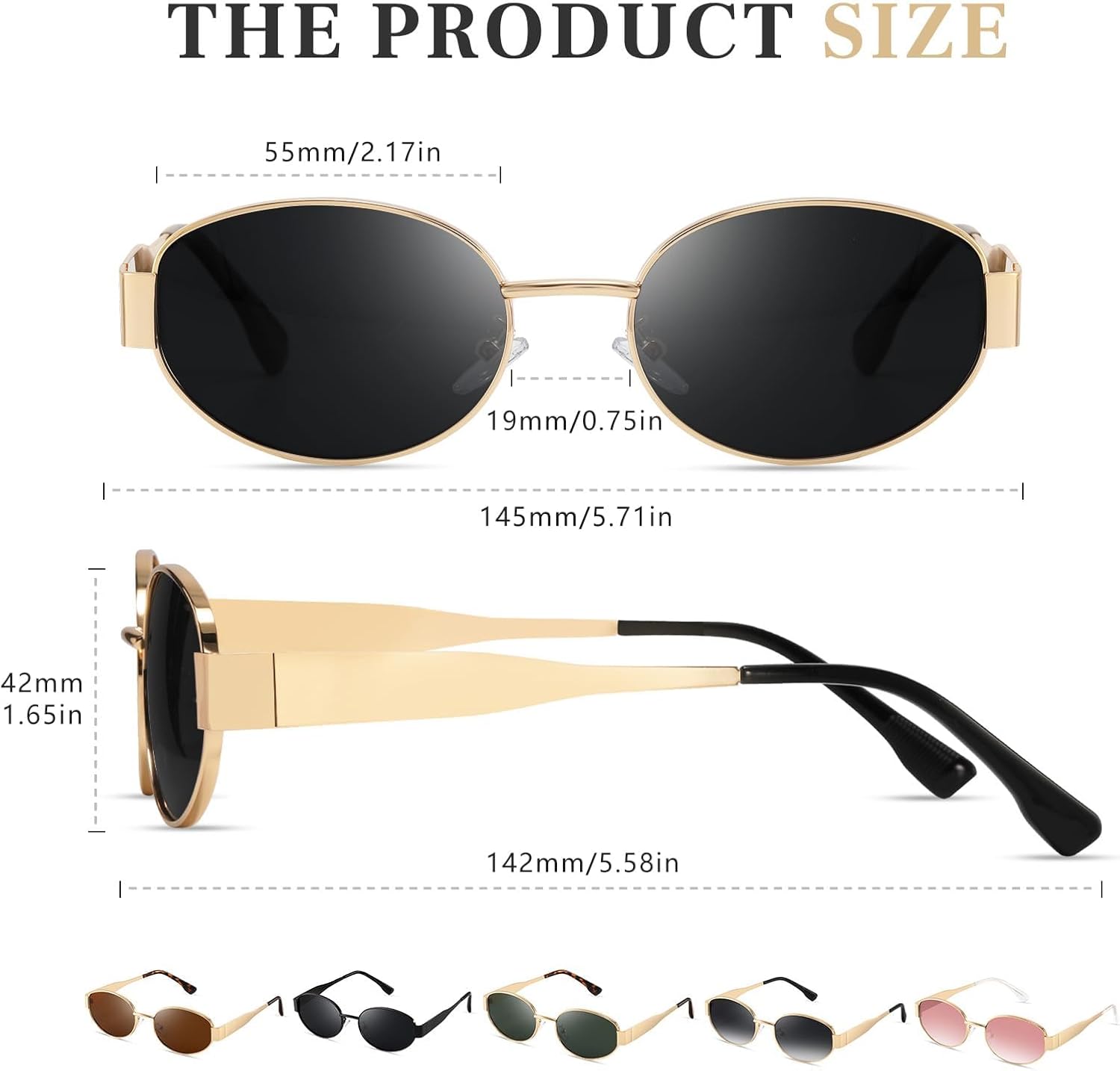 Women's Retro Sunglasses - Classic Trendy Polarized Sun Glasses UV Protection Fashion Eyewear