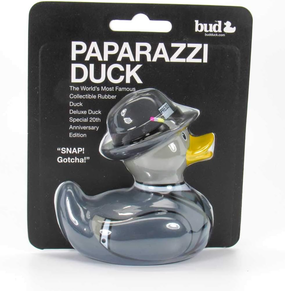 Paparazzi Rubber Duck by Bud Ducks | Elegant Gift Packaging - "Snap! Gotcha!" | Child Safe | Collectable