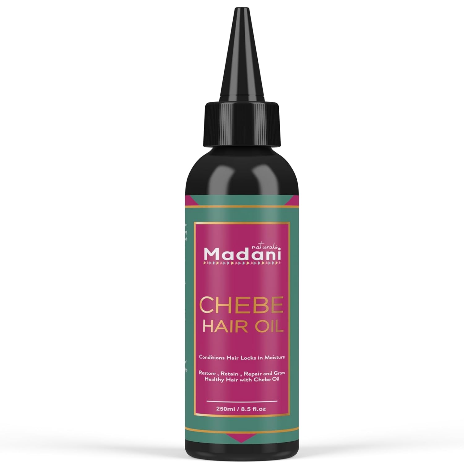 Madani Naturals Chebe Hair Oil for Hair Growth with African Chebe Powder and 10 in 1 Natural Oils for Hair Growth Stronger, Thicker, Longer Hair, for All Hair Types (3.3oz)