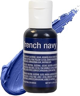 Chefmaster Liqua-Gel® Food Coloring | Vibrant Color | Professional-Grade Dye for Icing, Frosting, Fondant | Baking & Decorating | French Navy | Red 3-Free | Made in USA | 0.70 oz