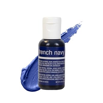 Chefmaster Liqua-Gel Food Coloring | Vibrant Color | Professional-Grade Dye for Icing, Frosting, Fondant | Baking & Decorating | French Navy | Red 3-Free | Made in USA | 0.70 oz