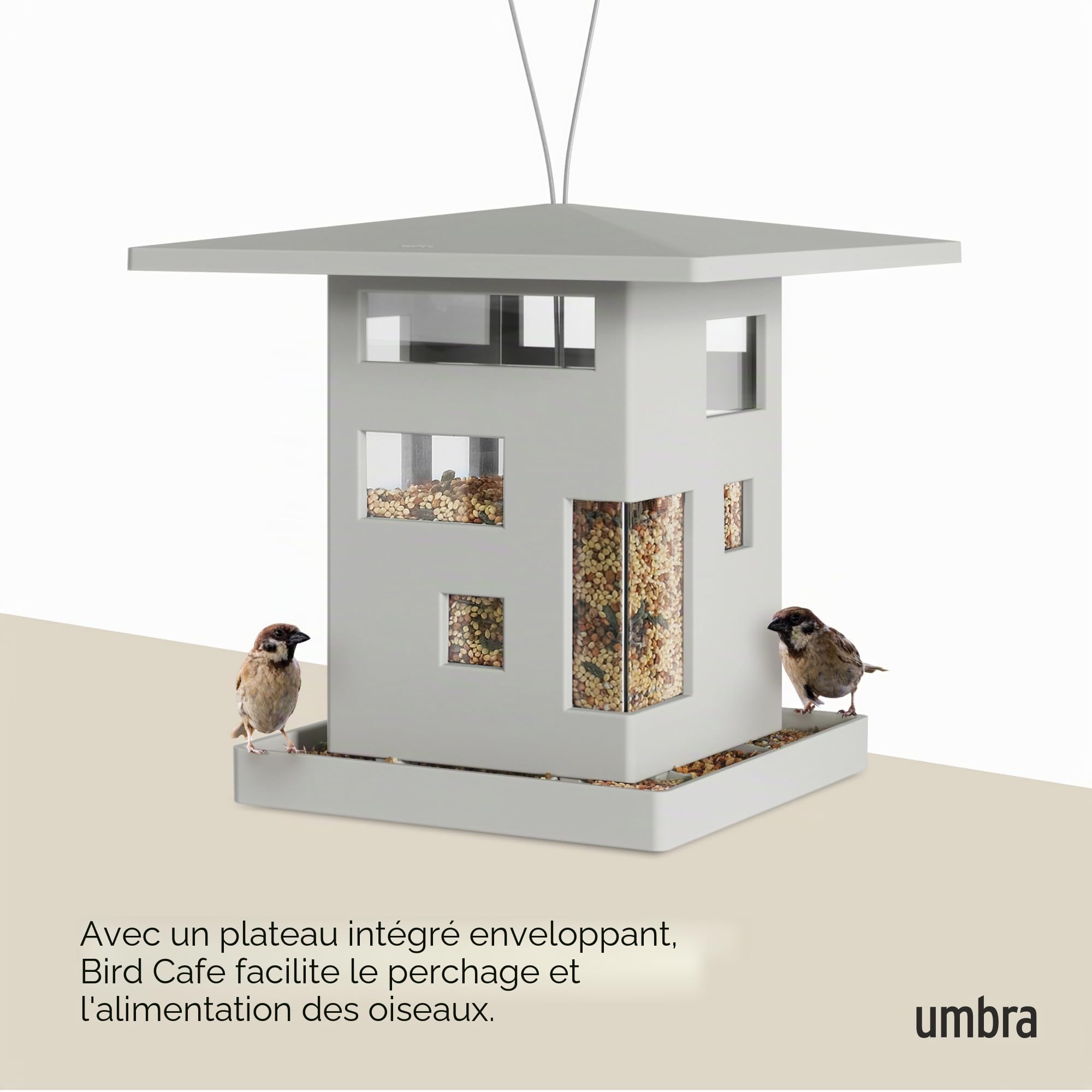 Umbra Mangeoire pour Oiseaux (Gris)