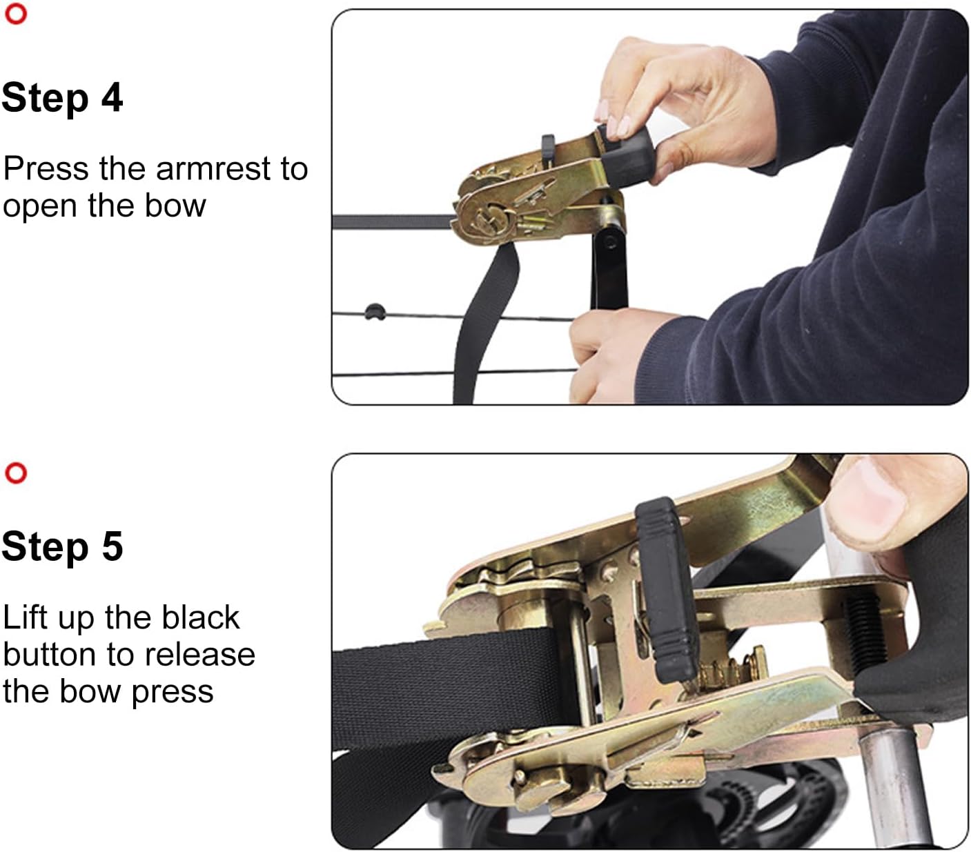 Archery Compounds Bow Press,Aluminum Alloy Ratchet Bow Press Open Tool for Strings Silencers Replacement