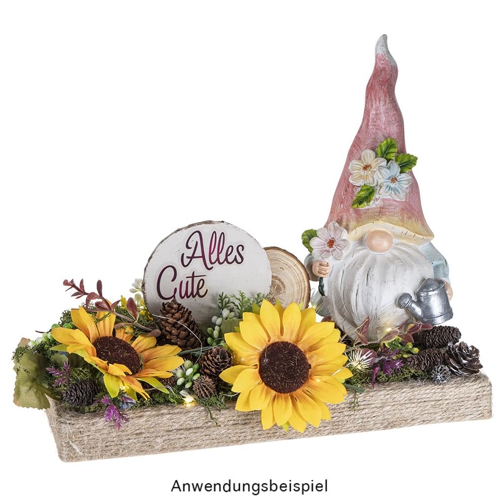 Ideen mit Herz Figure decorative a forma di gnomo, coppia con annaffiatoio e casetta per uccelli, decorazione primaverile per casa e aiuole, altezza 23 cm, larghezza 10 cm, 2 pezzi