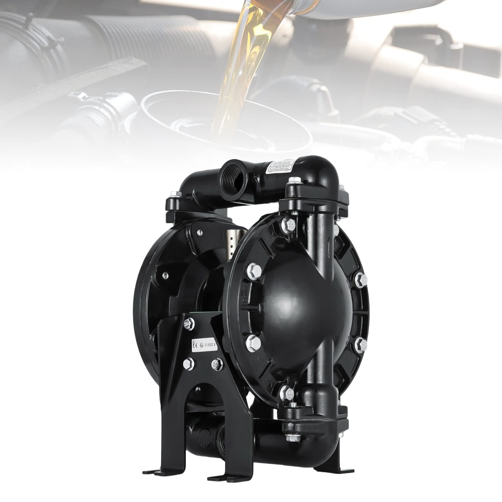 Luftbetriebene Doppelmembranpumpe 120PSI Druckluftmembranpumpe Membrantransferpumpe 1 Zoll Auslass Membranpumpe Durch Gusseisen Aluminiumlegierung Membranpumpe Diaphragm Pump