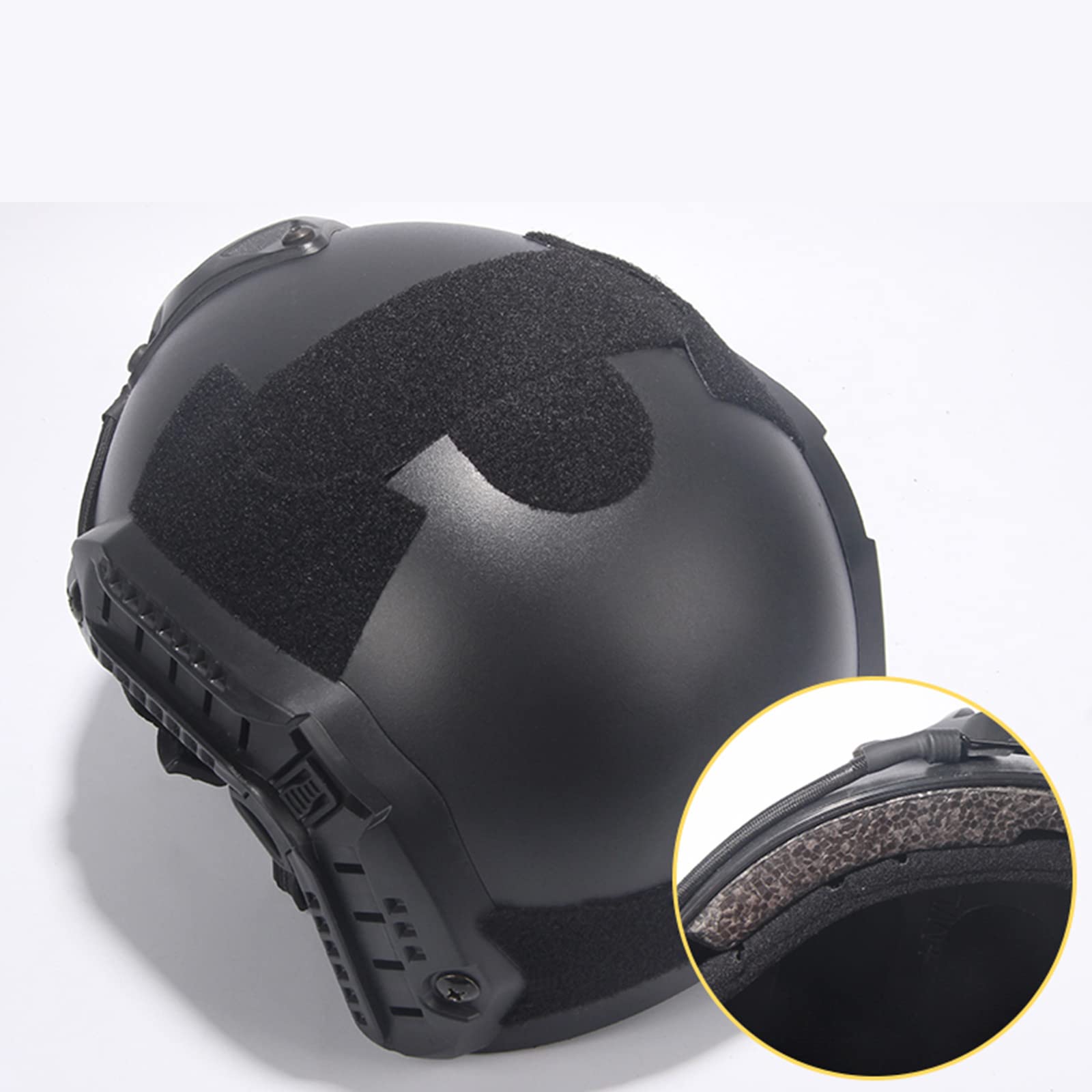 Juego de casco militar, con gafas y montaje Nvg, combinación de equipo táctico para airsoft, paintball, cosplay (negro B)