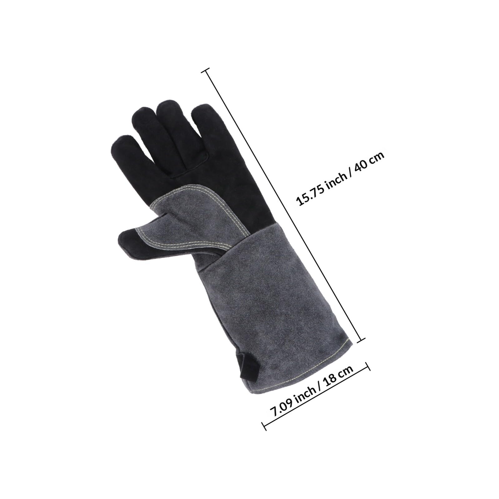 Zerodeko Guanti Resistenti al Calore in Pelle Flessibili e Ignifughi Design Allungato per Barbecue Mani