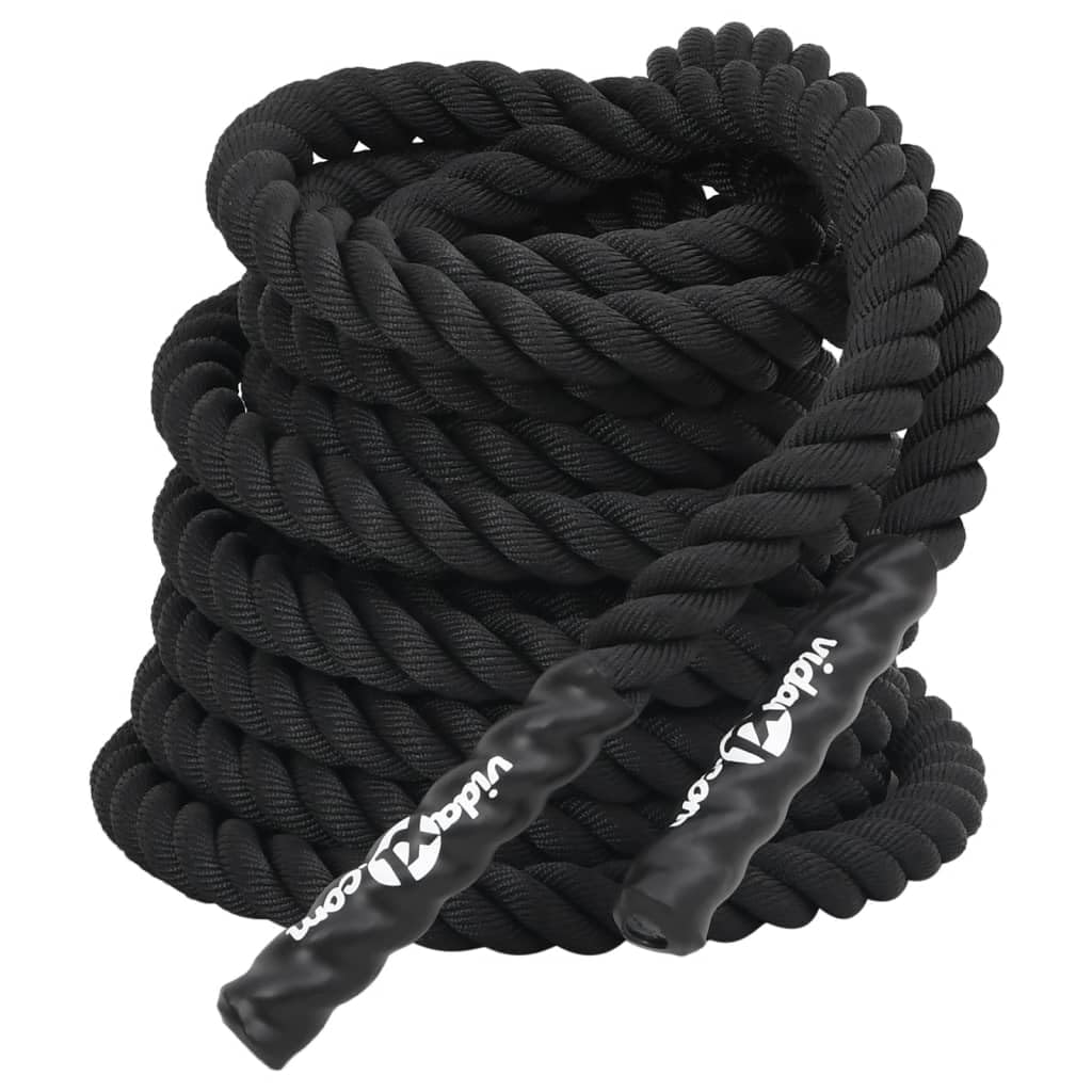 vidaXL Cuerda de Batalla Negra 12 m 9 kg poliéster