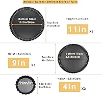 Vista 6 de Sartenes redondos de 11 y 9 pulgadas con 2 mini sartenes de 4 pulgadas. Parte inferior extraíble, revestimiento antiadherente, acero al carbono