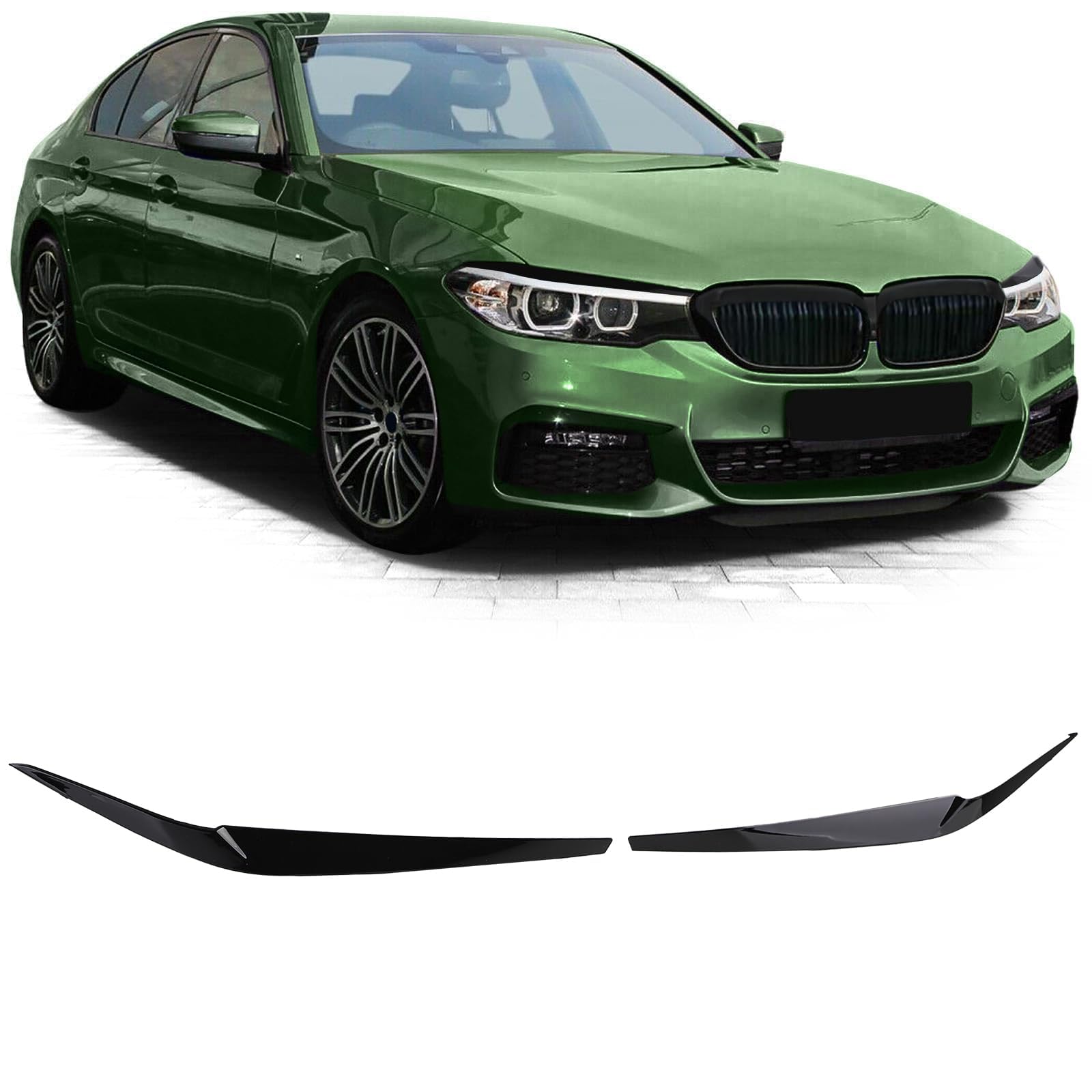 WENINETIES Auto Headlight Eyebrows for 5er BMW G30 G31 ab 17, Vehicle Headlamp Eyelids Aerodynamic Scratchproof External Modification Parts