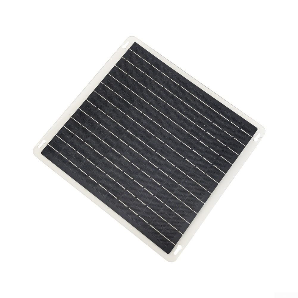 Calentador solar portátil de 10 W para automóviles y recintos de mascotas, ventilador de calefacción de panel solar con control de temperatura, construcción de plástico negro