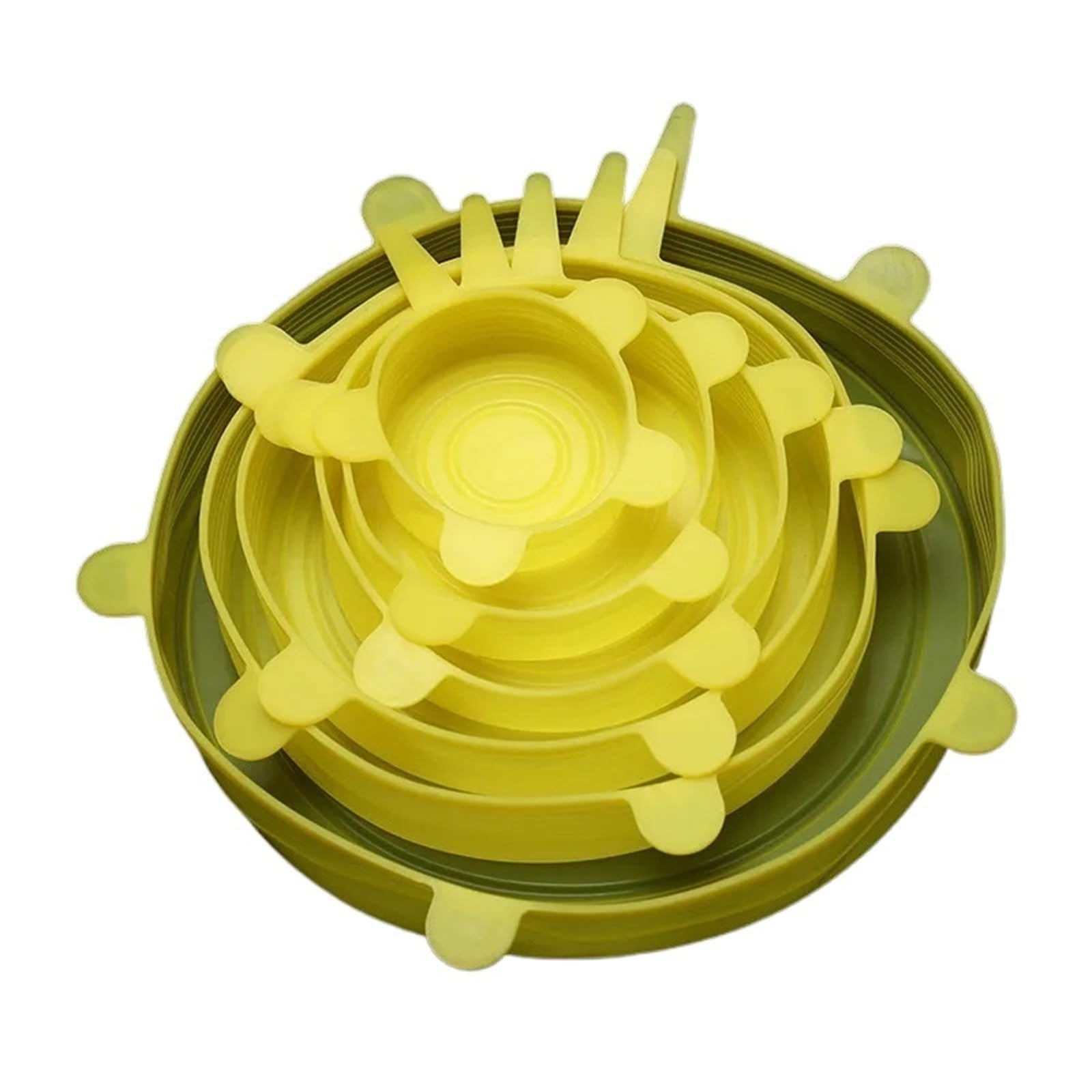 3Sets Reusable Silicone Cover Stretch Lids Airtight Food Wrap Covers Keeping Fresh Seal Bowl Stretchy Kitchen Cookware for Bowls Jars(Yellow)