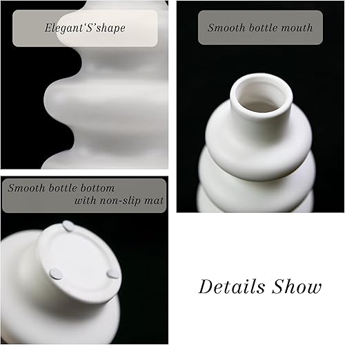 Miniatura 4 de Jarrón de cerámica para decoración moderna del hogar, jarrones modernos de pampas, jarrón blanco para boda, sala de estar, mesa de comedor,