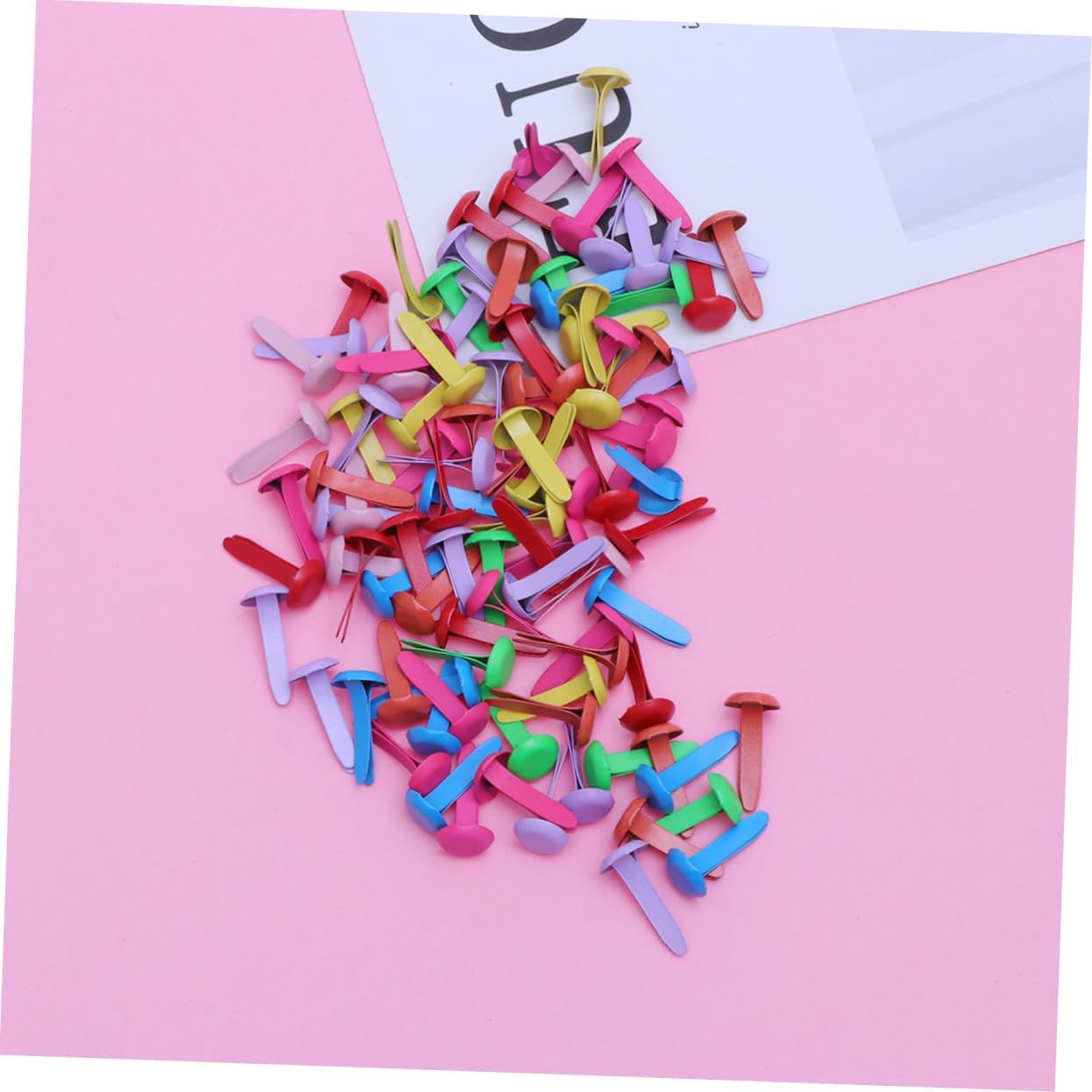SEWACC 100pcs Fasteners for Round Brads Pastel Brads for Scrapbooking Craft Pins Heads