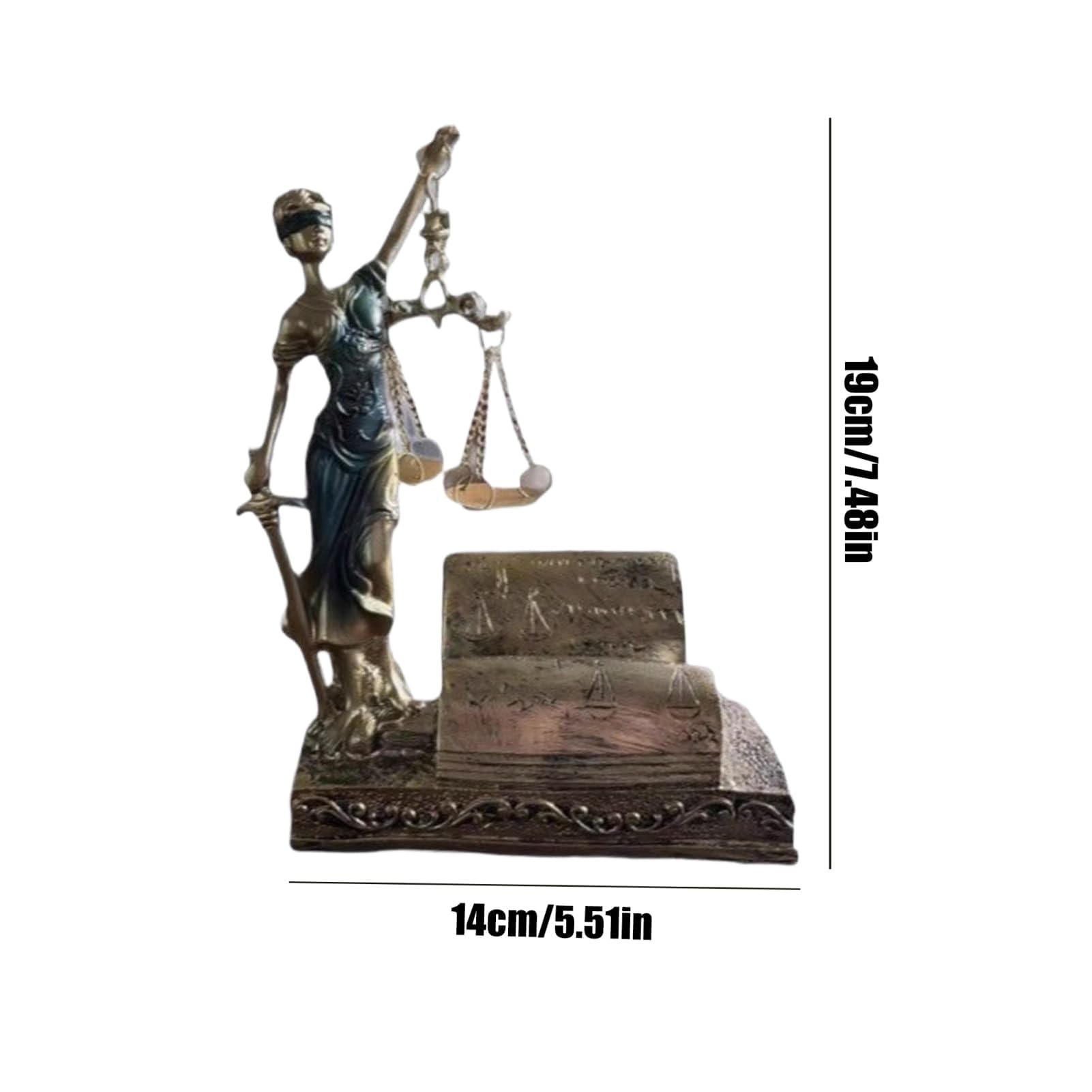 Statua della signora della giustizia, squisita arte vintage, resina, figura di avvocato greco romano, scultura dea della giustizia, esposizione versatile, per ufficio, biblioteca, scuola di legge