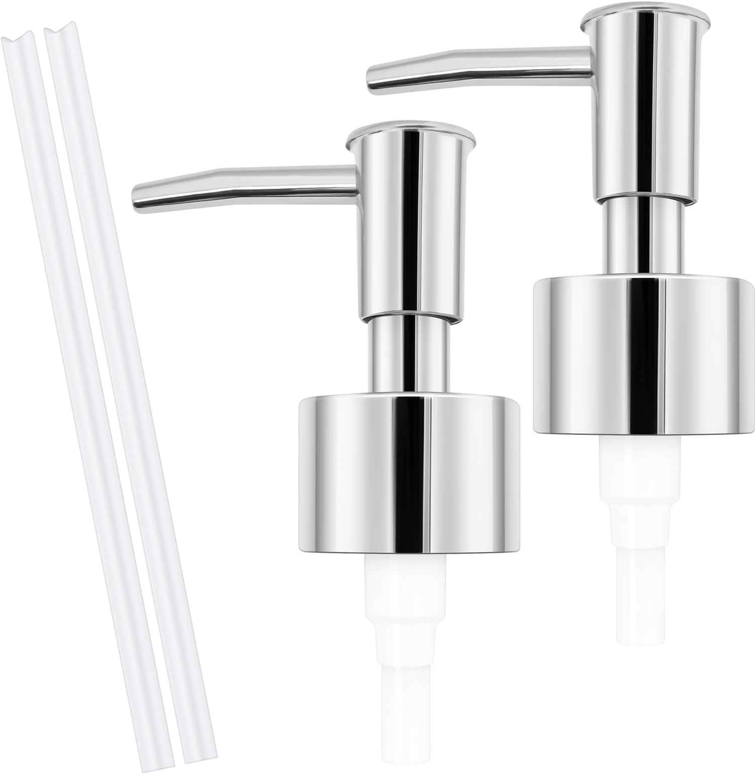 2pack Silver Soap Dispenser Pump Replacement - Soap Pump for Lotion & Regular Glass Bottles - Soap Pump Dispenser Top Replacement for Soap Dispenser Pump