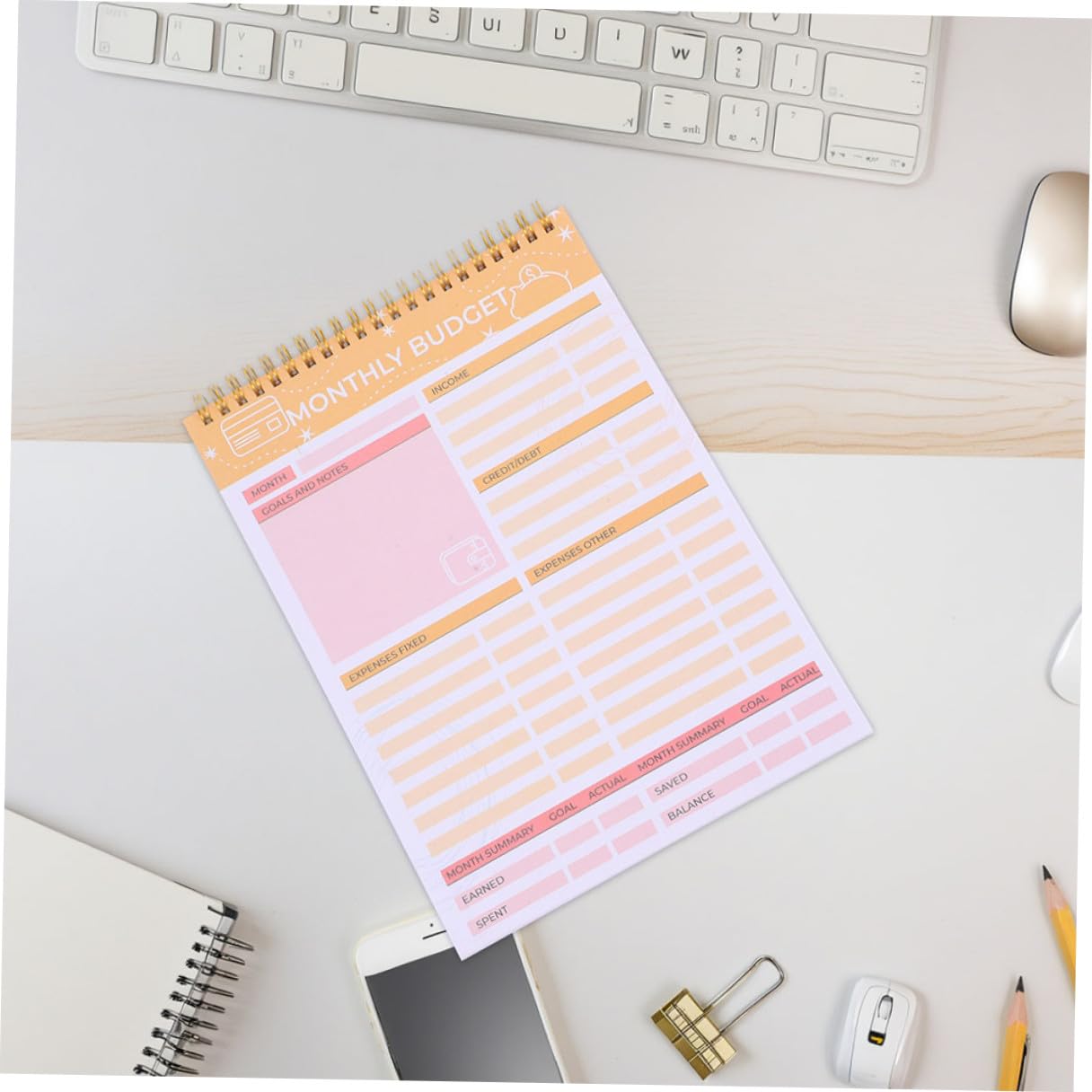 6 Pezzi Quaderni Spirale per Monitoraggio Spese Mensili e Bollette Carta Spessa Scrittura per Budget e Copertina Elegante e Resistente